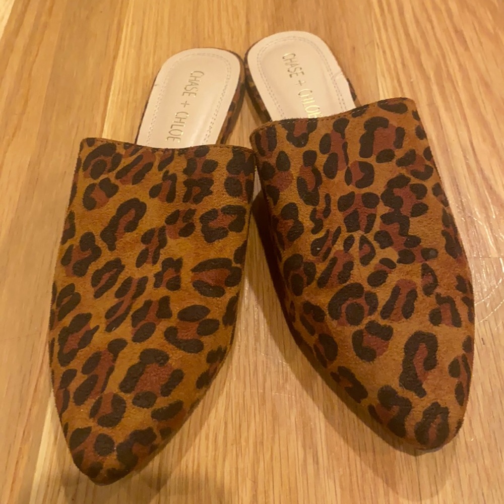 Chase + Chloe suede leopard flats